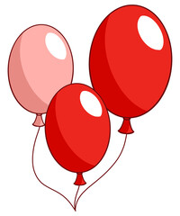 Cute red and pink balloons for Valentine&rsquo;s Day celebration and romantic decoration.