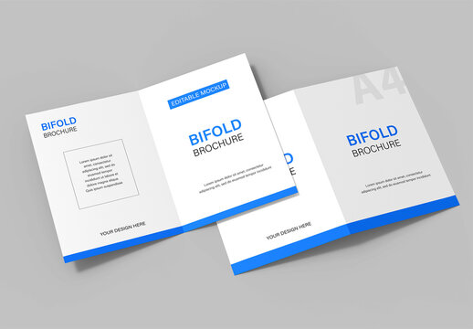 Vertical Bifold Brochure PSD Mockup