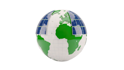 Earth with Solar Panels