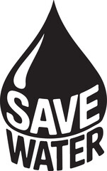 Save Water Logo, Conservation Symbol, Eco Friendly Message