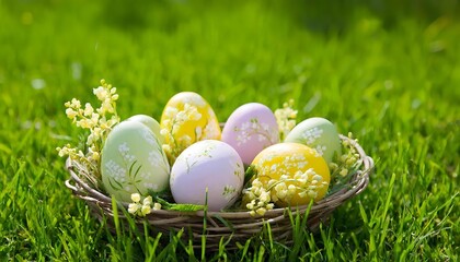 easter eggs in grass