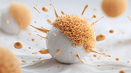 an artistic representation of a cell structure with a unique design and texture