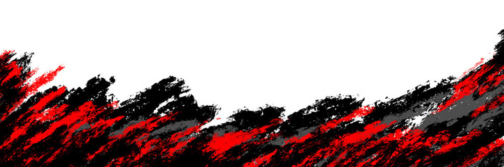 Dynamic Red and Black Abstract Paint Smears with Rough Texture