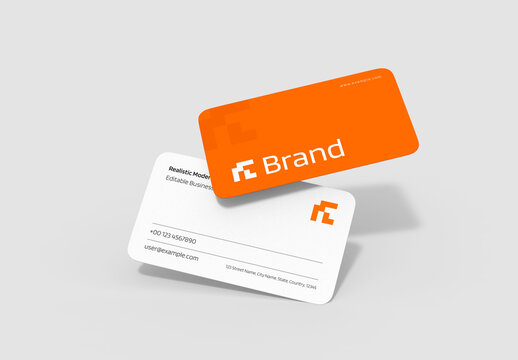 Rounded Floating Business Card Mockup