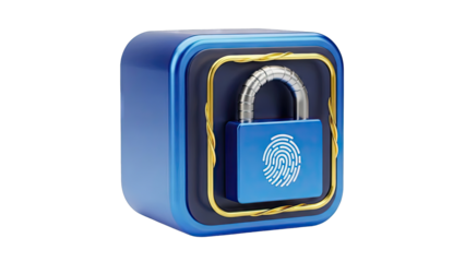Digital Lock with Fingerprint Icon