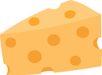 fresh chesse dairy product, ingredient for cooking, cheese with hold illustration