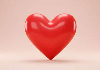 Red glossy heart shape