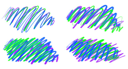 Modern Abstract Crayon Doodle Collection with Dynamic Color Strokes