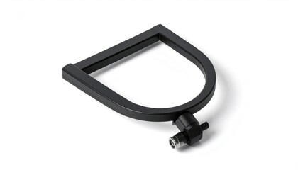 Fototapeta premium Black D-Shaped Frame with Adjustment Knob on White Background.