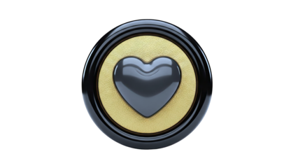 Black and Gold Heart Emblem