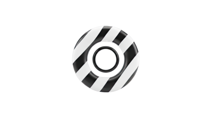 Abstract Ring with Black and White Diagonal Stripes