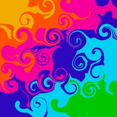 Abstract, multicolored, used to create backgrounds, patterns with no definite shapes mixed with multiple colors, printed image patterns, patterns on product surfaces, Covers, Prints, Wallpaper.