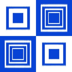 Ikat, fabric pattern, woven white and blue lines in circular and square shapes, Fabric Patterns Consist of Delicate Lines, Covers, Folk Patterns, Wallpaper, Carpet Design, Prints, Wraps.