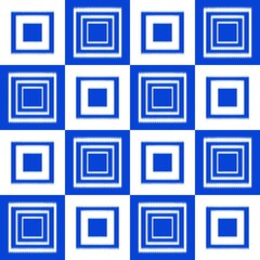 Ikat, fabric pattern, woven white and blue lines in circular and square shapes, Fabric Patterns Consist of Delicate Lines, Covers, Folk Patterns, Wallpaper, Carpet Design, Prints, Wraps.