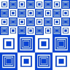 Ikat, fabric pattern, woven white and blue lines in circular and square shapes, Fabric Patterns Consist of Delicate Lines, Covers, Folk Patterns, Wallpaper, Carpet Design, Prints, Wraps.