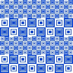 Ikat, fabric pattern, woven white and blue lines in circular and square shapes, Fabric Patterns Consist of Delicate Lines, Covers, Folk Patterns, Wallpaper, Carpet Design, Prints, Wraps.