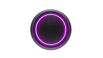 Circular Futuristic Device with Purple Neon Ring