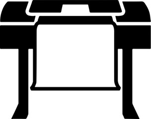 Silhouette of a professional wide format printer or plotter machine