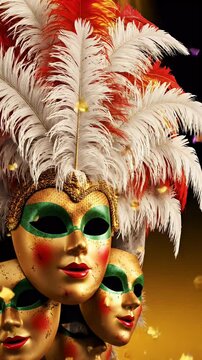 Binche Carnival with Traditional Masks and Festive Atmosphere for Cultural Events
