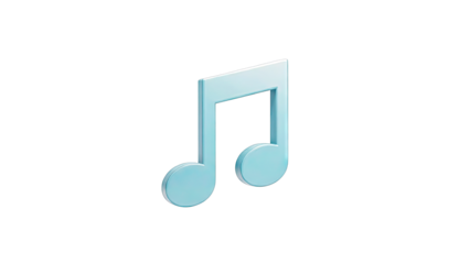 Blue musical note on white background