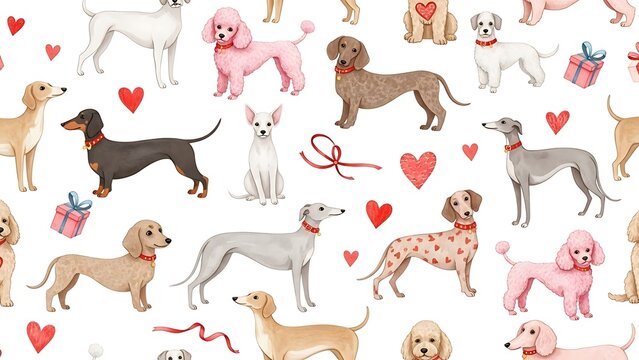 Valentine's day dog pattern