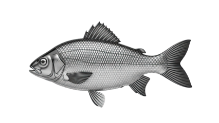 Silver Fish Illustration with Detailed Scales