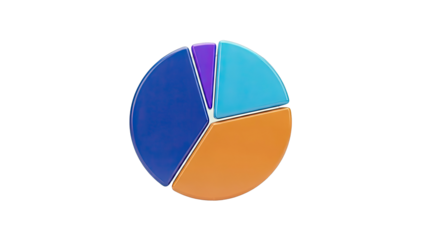 Colorful 3D Pie Chart with Four Segments