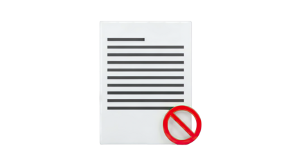 Document with Prohibition Sign