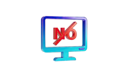 Computer Monitor with Red "NO" Symbol
