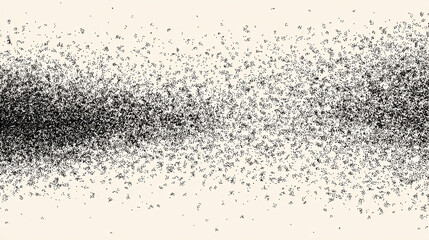 An abstract artwork featuring a gradient of scattered specks, offering a textured, monochromatic aesthetic