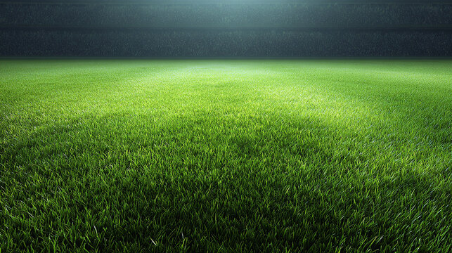 A Vibrant Green Grass Field Under Bright Light
