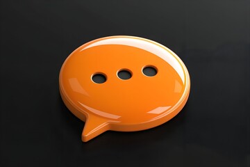 ORANGE Chat Bubble Icon with Drop Shadow