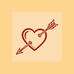 A heart pierced by two arrows, symbolizing love and affection