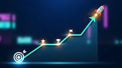 Holographic image of a rocket's ascent trajectory