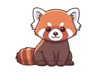 Cute Red Panda Resting Isolated on Transparan Background
