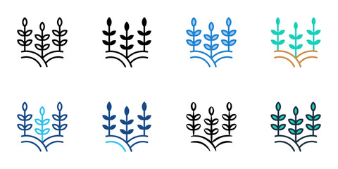 Crops icons set multiple style collection. Editable stroke   © Gravisio