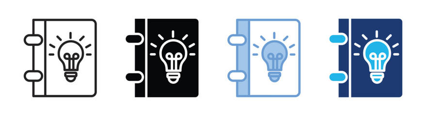 Knowledge icon set multiple style collection