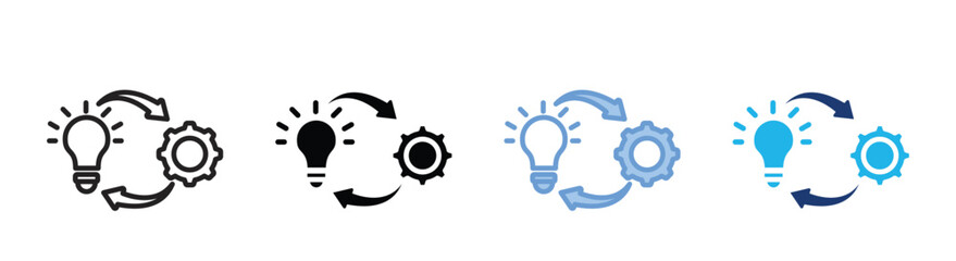 Implementation icon set multiple style collection