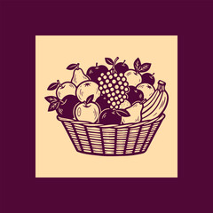 A basket overflowing with a variety of fresh fruits