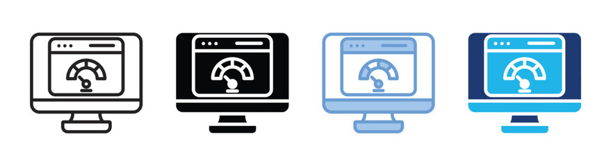 Performance icon set multiple style collection