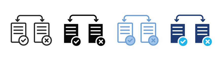 Comparison icon set multiple style collection