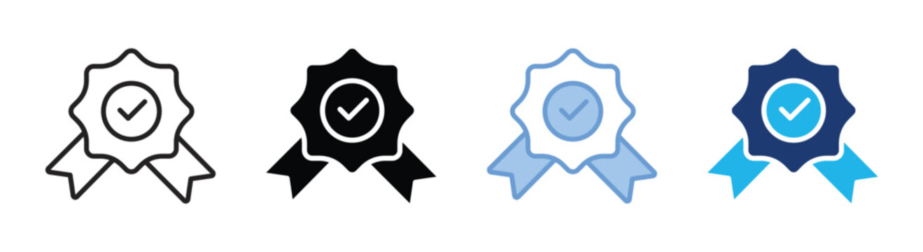 Authenticity icon set multiple style collection