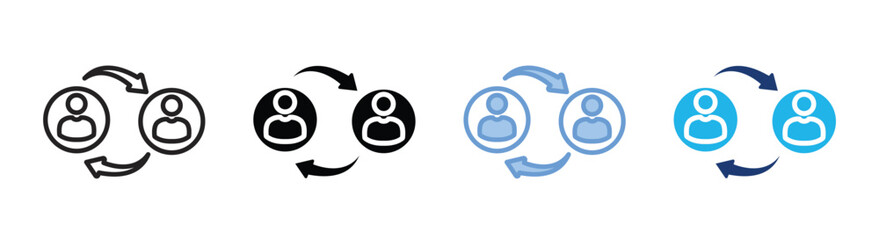 Exchange icon set multiple style collection