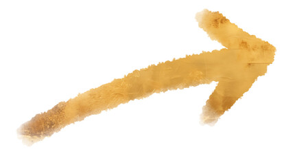 Artistic Gold Paint Brush Stroke Arrow Design Element for Business Success Concept