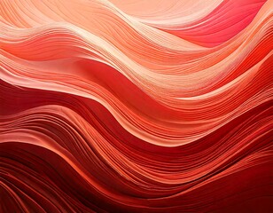 Abstract red and orange wavy lines creating a dynamic and vibrant background from a close-up viewpoint.