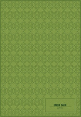 unique batik pattern with monochrome green style and symmetrical shape