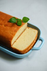 slice of lemon butter cake 