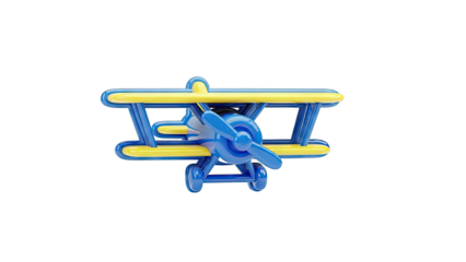 Blue and Yellow Biplane Toy