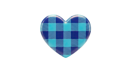 Blue Buffalo Plaid Heart