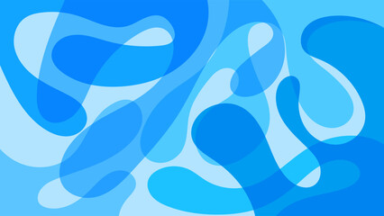 Abstract Background With Hand Drawn Organic Shapes Modern Minimal Style Blue Flat Color. Ideal for Social Media Posts, Website Banners, Presentations, Branding and Digital Marketing Design